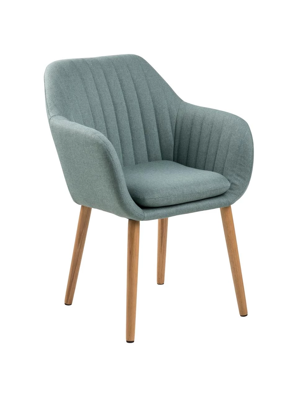 Armlehnstuhl Emilia in Grün mit Holzbeinen, B 57 x T 59 cm 3 Armlehnstuhl Emilia in Grün mit Holzbeinen, B 57 x T 59 cm