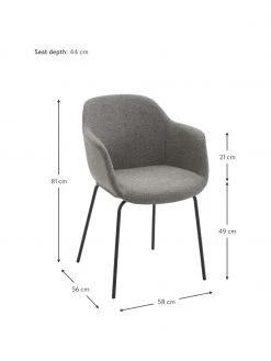 Westwing Collection Armlehnstuhl Fiji mit schmaler Sitzschale, B 58 x T 56 cm -Esszimmer Verkäufe Armlehnstuhl Fiji mit schmaler Sitzschale 32