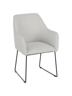 Westwing Collection Armlehnstuhl Isla in Cremeweiß, B 60 x T 62 cm