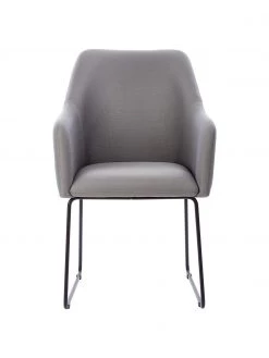 Westwing Collection Armlehnstuhl Isla in Grau, B 60 x T 62 cm -Esszimmer Verkäufe Armlehnstuhl Isla in Grau 2