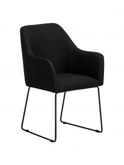 Westwing Collection Armlehnstuhl Isla in Schwarz, B 60 x T 62 cm