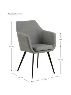 Armlehnstuhl Nora mit Metallbeinen, B 58 x T 58 cm 10 Armlehnstuhl Nora mit Metallbeinen, B 58 x T 58 cm -Esszimmer Verkäufe Armlehnstuhl Nora mit Metallbeinen 2