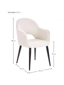 Westwing Collection Armlehnstuhl Rachel in Beige, B 52 x T 59 cm -Esszimmer Verkäufe Armlehnstuhl Rachel in Beige 2