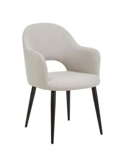 Westwing Collection Armlehnstuhl Rachel in Grau, B 52 x T 59 cm