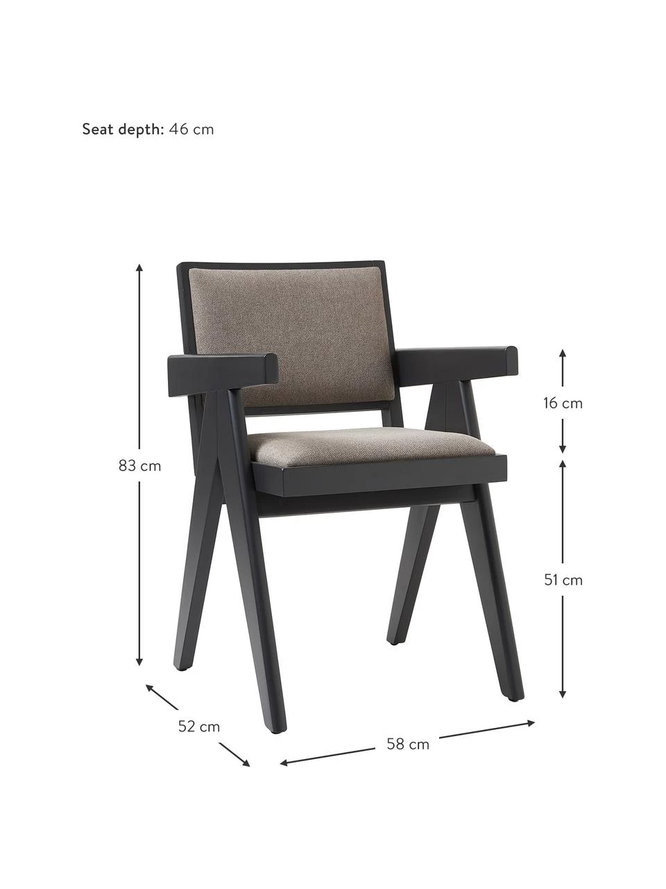 Westwing Collection Armlehnstuhl Sissi mit Polsterung, B 58 x T 52 cm 5 Westwing Collection Armlehnstuhl Sissi mit Polsterung, B 58 x T 52 cm – Bild 3