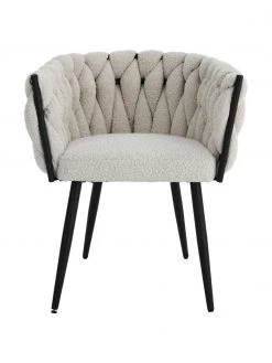 Bouclé-Armlehnstuhl Molto in Weiß, B 63 x T 52 cm -Esszimmer Verkäufe Boucle Armlehnstuhl Molto in Weiss 3