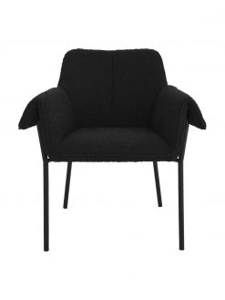 Boucl&eacute;-Armlehnst&uuml;hle Effekt in Schwarz, 2 St&uuml;ck, B 73 x T 54 cm -Esszimmer Verkäufe Boucle Armlehnstuhle Effekt in Schwarz 2 Stuck 3