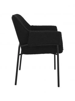 Boucl&eacute;-Armlehnst&uuml;hle Effekt in Schwarz, 2 St&uuml;ck, B 73 x T 54 cm -Esszimmer Verkäufe Boucle Armlehnstuhle Effekt in Schwarz 2 Stuck 5