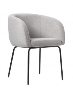 Westwing Collection Bouclé-Cocktailsessel Alani in Hellgrau, B 51 x H 78 cm