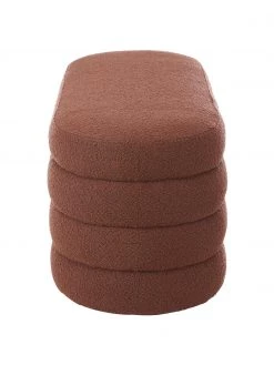 Westwing Collection Boucl&eacute;-Polsterbank Alto in Rostrot, B 110 x H 47 cm -Esszimmer Verkäufe Boucle Polsterbank Alto in Rostrot 4