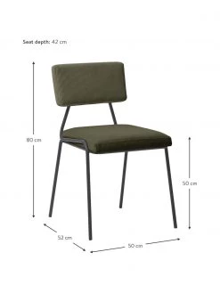 Westwing Collection Cord-Polsterstühle Mats in Grün, 2 Stück, B 50 x H 80 cm -Esszimmer Verkäufe Cord Polsterstuhle Mats in Grun 2 Stuck 2