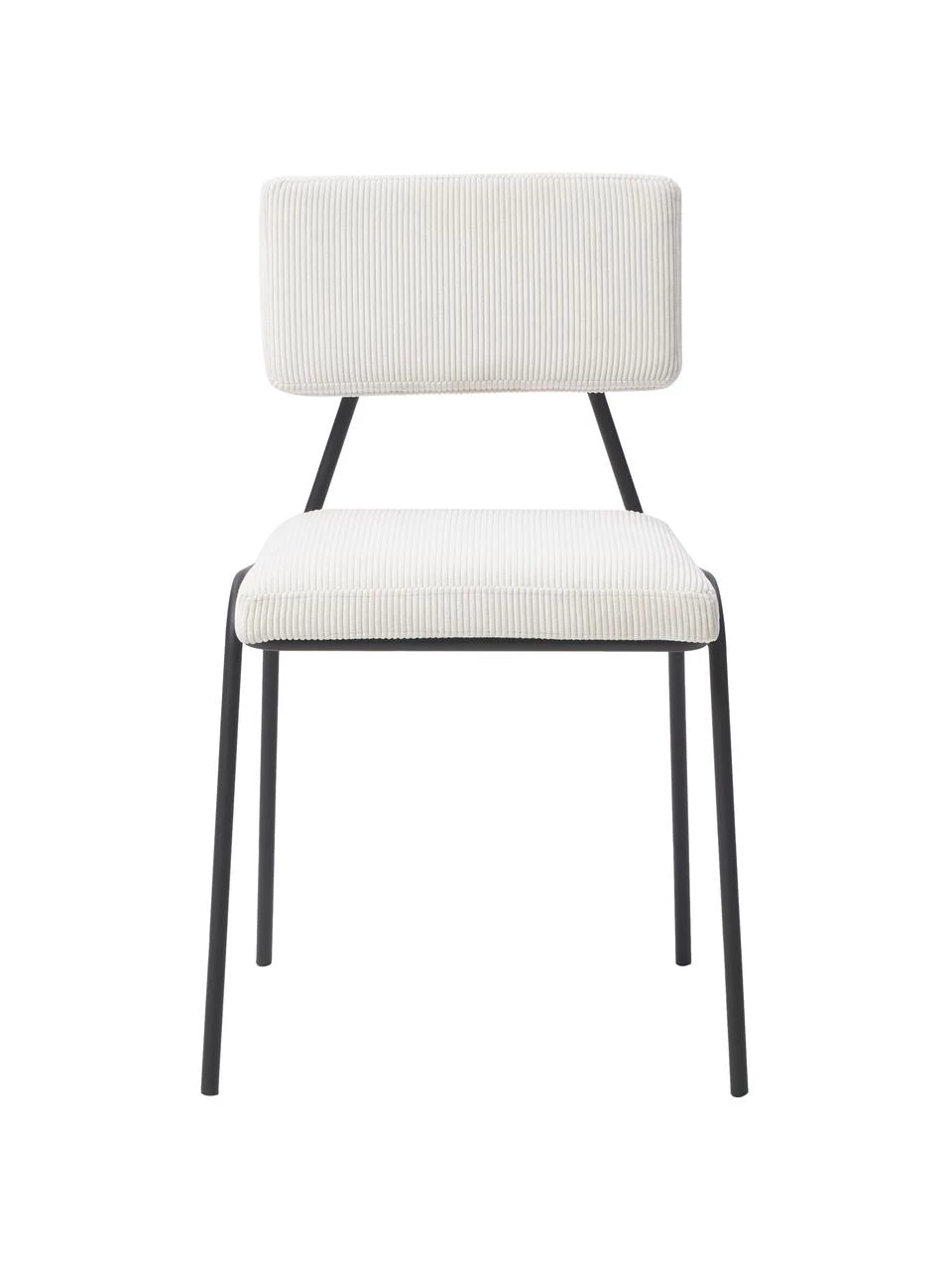 Westwing Collection Cord-Polsterstühle Mats in Weiß, 2 Stück, B 50 x H 80 cm 6 Westwing Collection Cord-Polsterstühle Mats in Weiß, 2 Stück, B 50 x H 80 cm – Bild 4