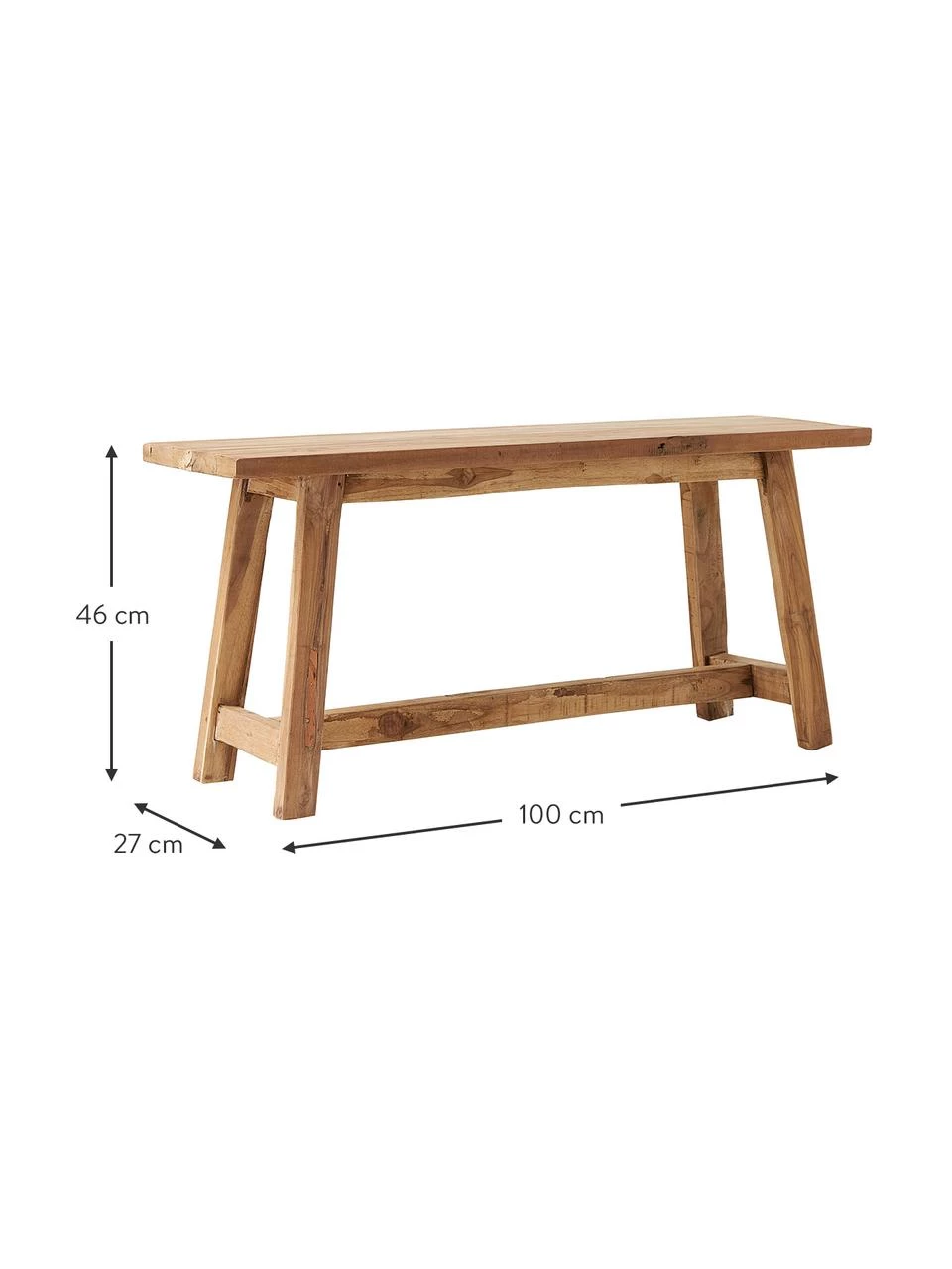 Westwing Collection Deko-Bank Lawas aus Teakholz, B 100 x H 46 cm 5 Westwing Collection Deko-Bank Lawas aus Teakholz, B 100 x H 46 cm – Bild 3