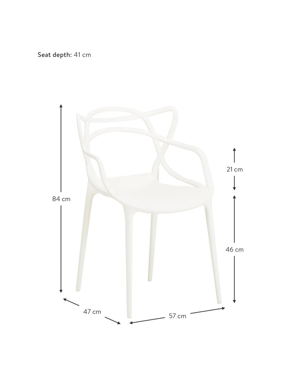 Kartell Design Armlehnstühle Masters in Weiß, 2 Stück, B 57 x H 84 cm 4 Kartell Design Armlehnstühle Masters in Weiß, 2 Stück, B 57 x H 84 cm – Bild 2