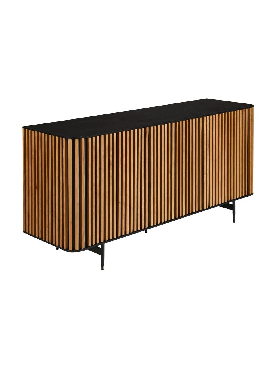 Design-Sideboard Linea mit Türen und Eichenholzfurnier, B 159 x H 74 cm 3 Design-Sideboard Linea mit Türen und Eichenholzfurnier, B 159 x H 74 cm