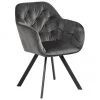 Drehbarer Samt-Armlehnstuhl Lucie in Dunkelgrau, B 58 x T 62 cm 2 Drehbarer Samt-Armlehnstuhl Lucie in Dunkelgrau, B 58 x T 62 cm -Esszimmer Verkäufe Drehbarer Samt Armlehnstuhl Lucie in Dunkelgrau