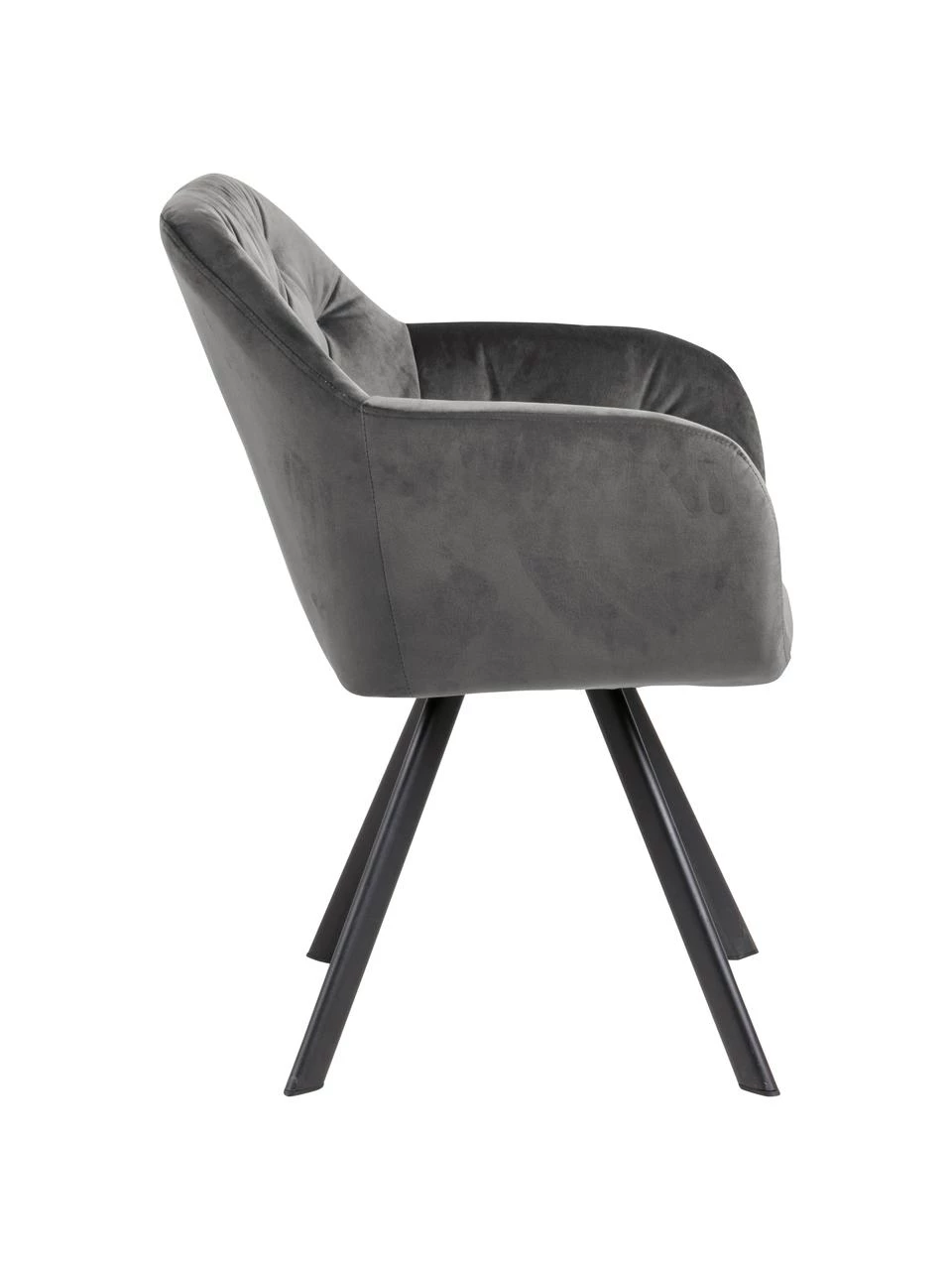 Drehbarer Samt-Armlehnstuhl Lucie in Dunkelgrau, B 58 x T 62 cm 7 Drehbarer Samt-Armlehnstuhl Lucie in Dunkelgrau, B 58 x T 62 cm – Bild 5