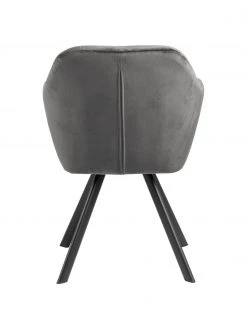 Drehbarer Samt-Armlehnstuhl Lucie in Dunkelgrau, B 58 x T 62 cm 13 Drehbarer Samt-Armlehnstuhl Lucie in Dunkelgrau, B 58 x T 62 cm -Esszimmer Verkäufe Drehbarer Samt Armlehnstuhl Lucie in Dunkelgrau 5