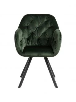 Drehbarer Samt-Armlehnstuhl Lucie in Grün, B 58 x T 62 cm 11 Drehbarer Samt-Armlehnstuhl Lucie in Grün, B 58 x T 62 cm -Esszimmer Verkäufe Drehbarer Samt Armlehnstuhl Lucie in Grun 3