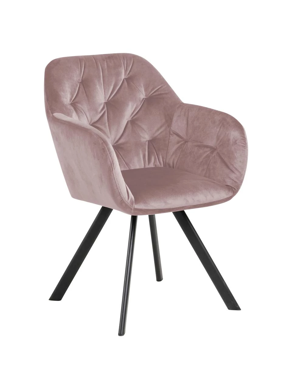 Drehbarer Samt-Armlehnstuhl Lucie in Rosa, B 58 x T 62 cm 3 Drehbarer Samt-Armlehnstuhl Lucie in Rosa, B 58 x T 62 cm