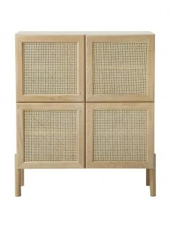 Westwing Collection Eichenholz-Highboard Jolie mit Wiener Geflecht, B 106 x H 127 cm -Esszimmer Verkäufe Eichenholz Highboard Jolie mit Wiener Geflecht 4