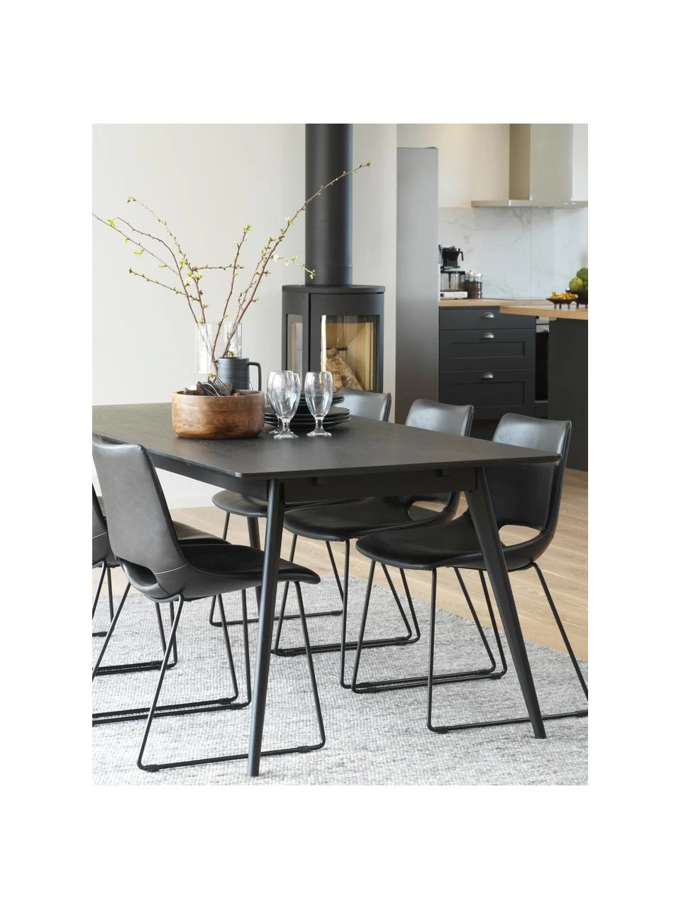 Rowico Esstisch Yumi in Schwarz, 190 x 90 cm, B 190 x T 90 cm 4 Rowico Esstisch Yumi in Schwarz, 190 x 90 cm, B 190 x T 90 cm – Bild 2