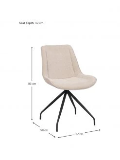 Rowico Gepolsterte Drehst&uuml;hle Rossport in Beige mit Metall-Beinen, 2 St&uuml;ck, B 52 x T 58 cm -Esszimmer Verkäufe Gepolsterte Drehstuhle Rossport in Beige mit Metall Beinen 2 Stuck 2