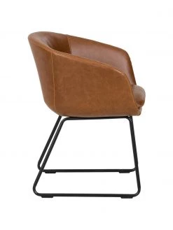 Westwing Collection Gepolsterter Armlehnstuhl Juri aus Kunstleder, B 58 x T 58 cm -Esszimmer Verkäufe Gepolsterter Armlehnstuhl Juri aus Kunstleder 5