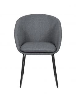 Westwing Collection Gepolsterter Armlehnstuhl Juri in Dunkelgrau, B 58 x T 58 cm 10 Westwing Collection Gepolsterter Armlehnstuhl Juri in Dunkelgrau, B 58 x T 58 cm -Esszimmer Verkäufe Gepolsterter Armlehnstuhl Juri in Dunkelgrau 2