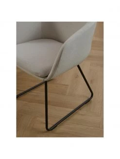 Westwing Collection Gepolsterter Armlehnstuhl Juri in Weiß, B 58 x T 58 cm -Esszimmer Verkäufe Gepolsterter Armlehnstuhl Juri in Weiss 3