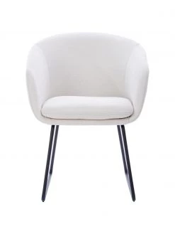 Westwing Collection Gepolsterter Armlehnstuhl Juri in Weiß, B 58 x T 58 cm -Esszimmer Verkäufe Gepolsterter Armlehnstuhl Juri in Weiss 5