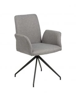 Gepolsterter Drehstuhl Naya in Grau, B 59 x T 59 cm