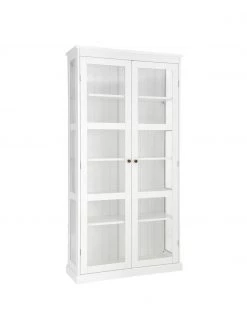Glasvitrine Wilma in Weiß, B 98 x H 193 cm