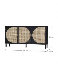 HKliving Handgemachtes Sideboard Lizzie aus Sungkai-Holz mit Wiener-Geflecht, B 160 x H 81 cm 10 HKliving Handgemachtes Sideboard Lizzie aus Sungkai-Holz mit Wiener-Geflecht, B 160 x H 81 cm -Esszimmer Verkäufe Handgemachtes Sideboard Lizzie aus Sungkai Holz mit Wiener Geflecht 2