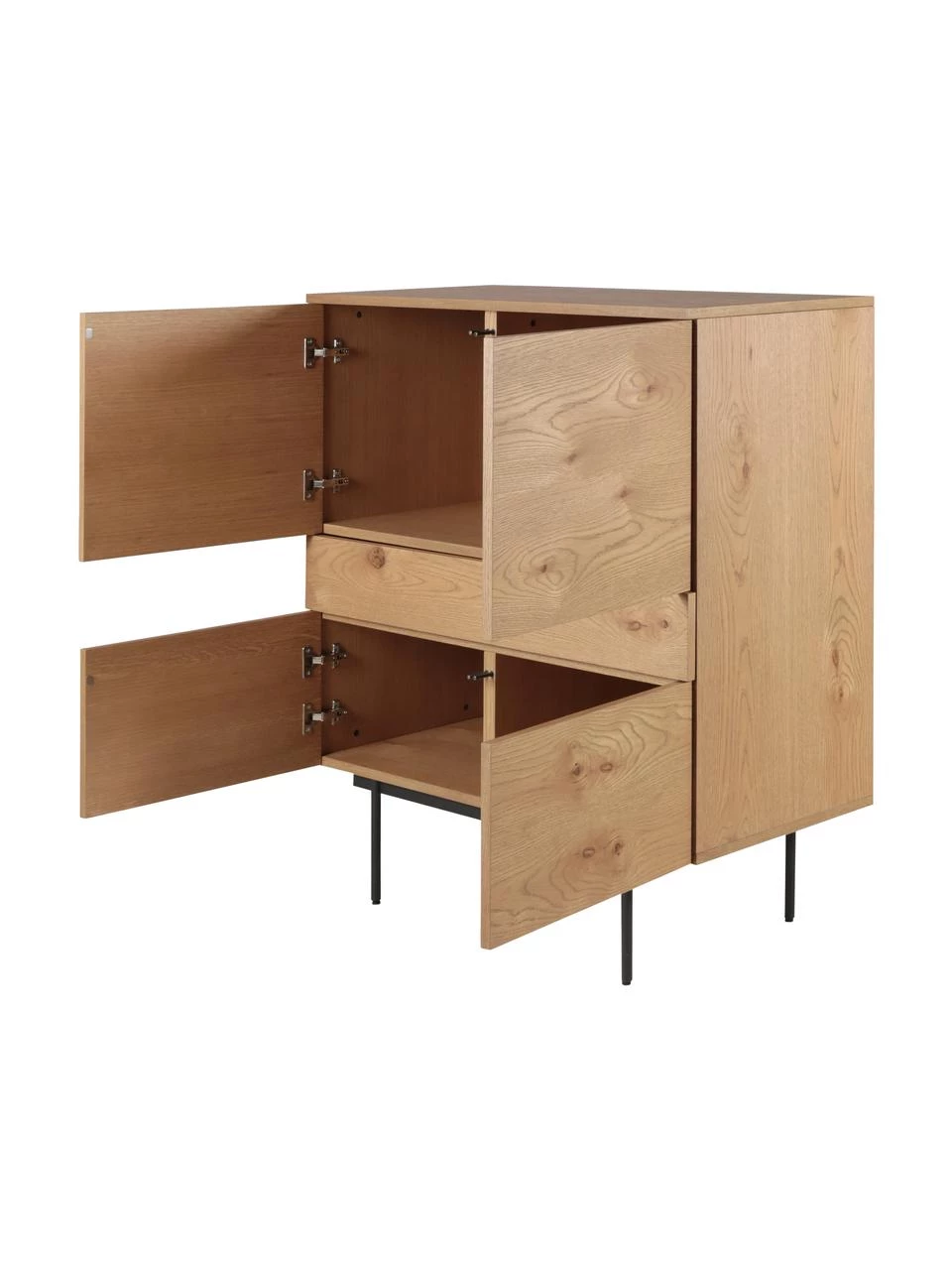 Highboard Allure mit Schublade und Türen aus Eichenholzfurnier, B 100 x H 120 cm 7 Highboard Allure mit Schublade und Türen aus Eichenholzfurnier, B 100 x H 120 cm – Bild 5