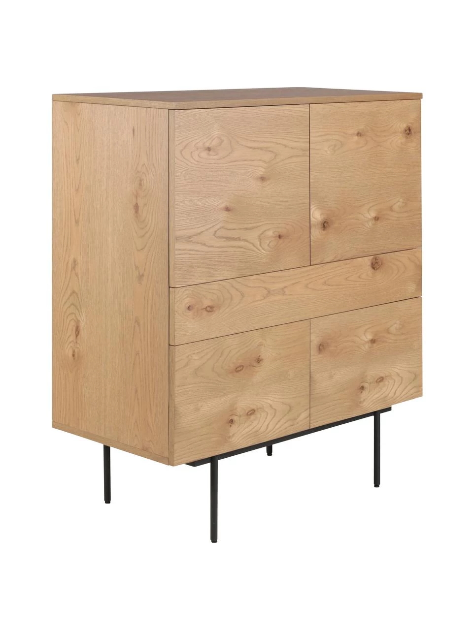 Highboard Allure mit Schublade und Türen aus Eichenholzfurnier, B 100 x H 120 cm 3 Highboard Allure mit Schublade und Türen aus Eichenholzfurnier, B 100 x H 120 cm