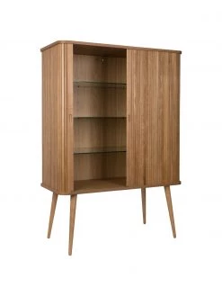Zuiver Highboard Barbier mit Schiebet&uuml;r und geriffelter Front, B 100 x H 140 cm -Esszimmer Verkäufe Highboard Barbier mit Schiebetur und geriffelter Front 4