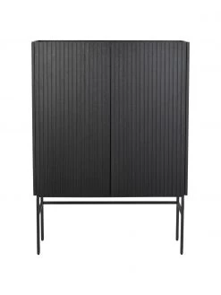 Rowico Highboard Halifax mit geriffelter Front in Schwarz, B 100 x H 140 cm 10 Rowico Highboard Halifax mit geriffelter Front in Schwarz, B 100 x H 140 cm -Esszimmer Verkäufe Highboard Halifax mit geriffelter Front in Schwarz 3
