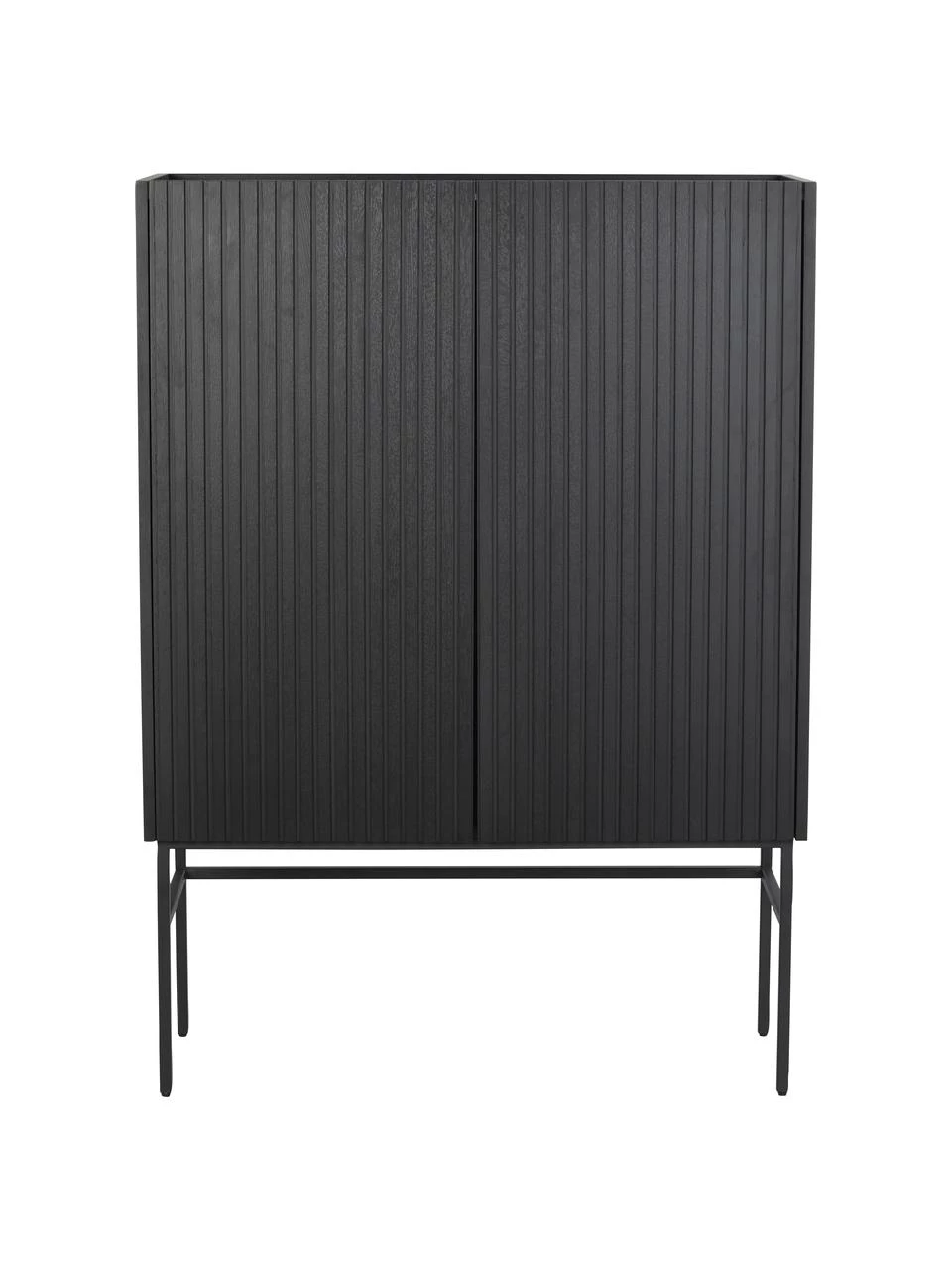 Rowico Highboard Halifax mit geriffelter Front in Schwarz, B 100 x H 140 cm 6 Rowico Highboard Halifax mit geriffelter Front in Schwarz, B 100 x H 140 cm – Bild 4
