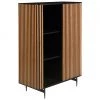 Highboard Linea mit Schiebetür und geriffelter Front, B 98 x H 135 cm -Esszimmer Verkäufe Highboard Linea mit Schiebetur und geriffelter Front