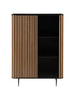 Highboard Linea mit Schiebet&uuml;r und geriffelter Front, B 98 x H 135 cm -Esszimmer Verkäufe Highboard Linea mit Schiebetur und geriffelter Front 4