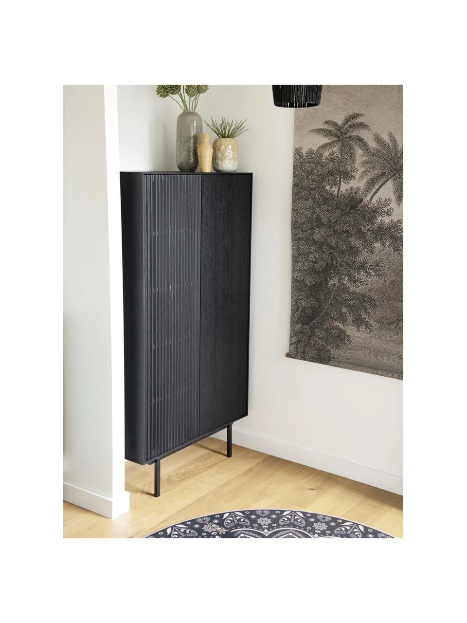 Highboard Mojo mit geriffelter Front, B 80 x H 150 cm 4 Highboard Mojo mit geriffelter Front, B 80 x H 150 cm – Bild 2