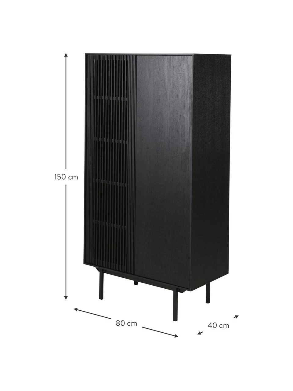 Highboard Mojo mit geriffelter Front, B 80 x H 150 cm 5 Highboard Mojo mit geriffelter Front, B 80 x H 150 cm – Bild 3