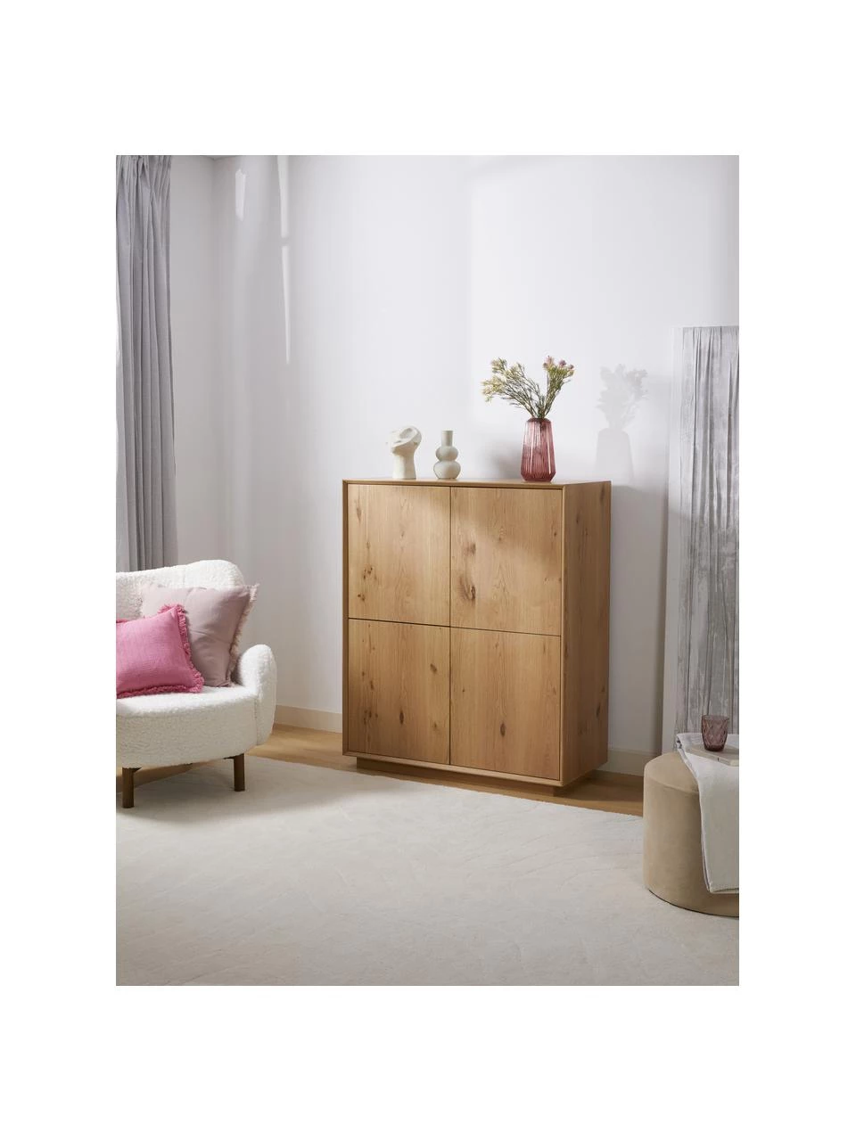 Westwing Collection Highboard Noel aus Eschenholzfurnier, B 100 x H 120 cm 4 Westwing Collection Highboard Noel aus Eschenholzfurnier, B 100 x H 120 cm – Bild 2