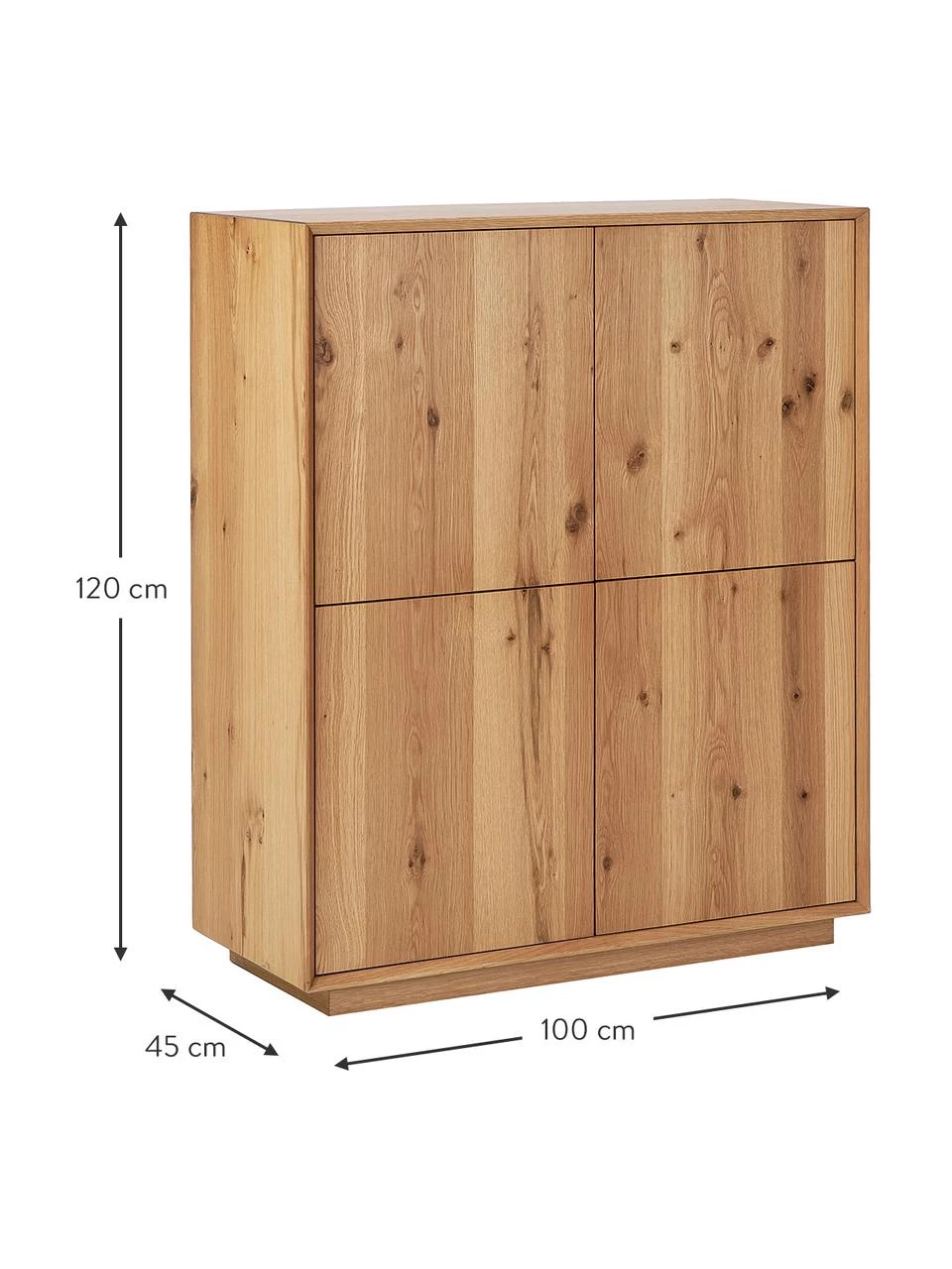 Westwing Collection Highboard Noel aus Eschenholzfurnier, B 100 x H 120 cm 6 Westwing Collection Highboard Noel aus Eschenholzfurnier, B 100 x H 120 cm – Bild 4