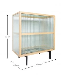 HKliving Highboard Oli mit Glas-Schiebetüren, B 80 x H 89 cm -Esszimmer Verkäufe Highboard Oli mit Glas Schiebeturen 2