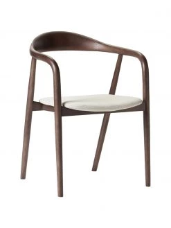 Westwing Collection Holz-Armlehnstuhl Angelina mit Sitzpolster, B 57 x H 80 cm