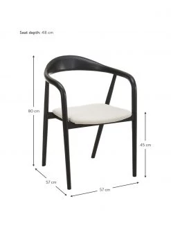 Westwing Collection Holz-Armlehnstuhl Angelina mit Sitzpolster in Schwarz, B 57 x H 80 cm -Esszimmer Verkäufe Holz Armlehnstuhl Angelina mit Sitzpolster in Schwarz 9