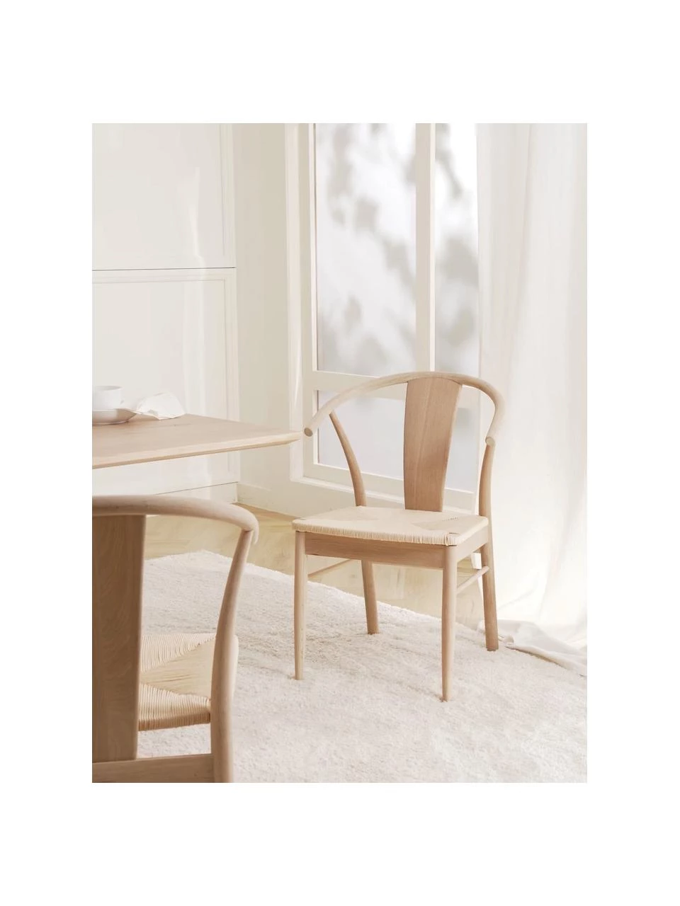 Holz-Armlehnstuhl Janik mit Binsengeflecht, B 54 x T 54 cm 5 Holz-Armlehnstuhl Janik mit Binsengeflecht, B 54 x T 54 cm – Bild 3