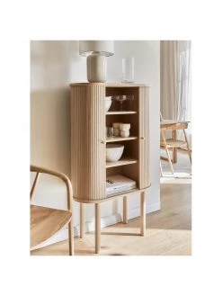 Westwing Collection Holz-Highboard Calary mit geriffelter Front, B 75 x H 130 cm -Esszimmer Verkäufe Holz Highboard Calary mit geriffelter Front 2